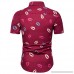 Men's Button Down Shirts Pattern Casual Fashion Printing Lapel Short Sleeve Red B07NJCM51K